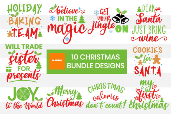 10 Christmas Bundle: Graphics and Crafts for Real Projects