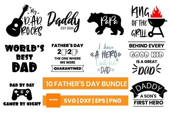 10 Designs Bundle for Father’s Day: A Versatile Graphic Asset for Crafts & Marketing