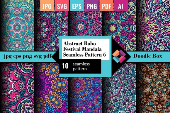 Abstract Boho Festive Mandala Graphics Freebies