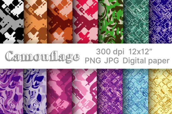 Camouflage Digital Paper for Graphics and Crafts