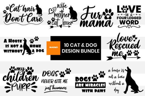 Cat Dog Bundle: A Versatile Graphic Design Asset for Creative Crafts