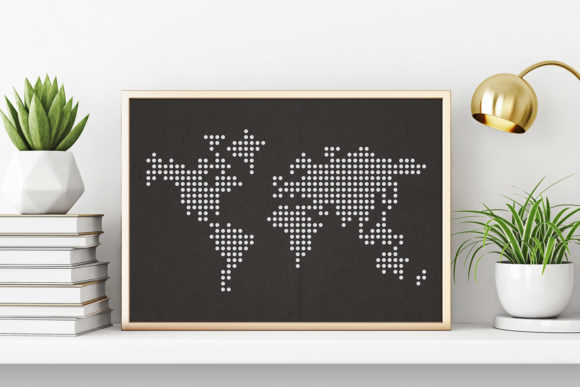 Dotted Shaped World Map for Graphics and Crafts