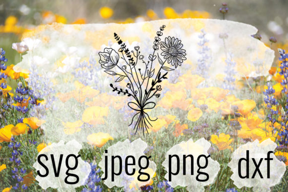 Flower Bunch, Wild Flower: Graphics for Crafts and Small Business Branding