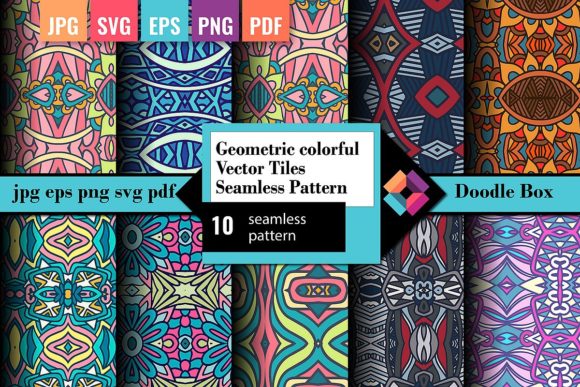 Geometric Colorful Festive Vector Tiles: A Freebie Graphic for Craft Creations