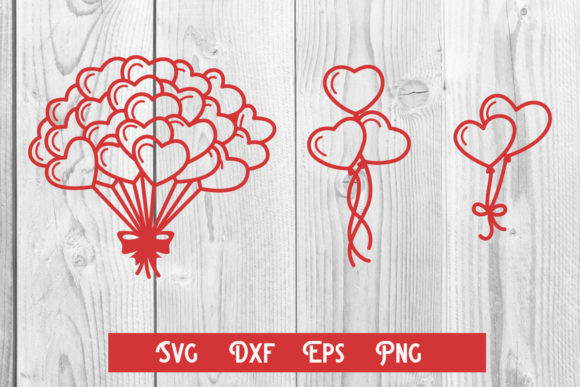 Heart Balloons Cut File, Sublim Print