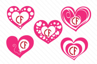Heart Monogram Frame Set - Freebie for Crafts and Branding