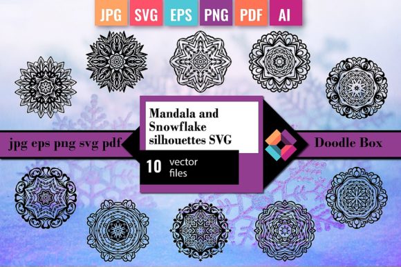 Mandala and Snowflake Silhouettes