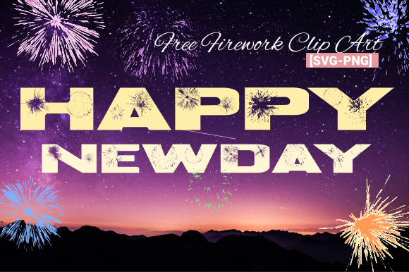 Newday Fireworks Clip Art for Graphics and Crafts