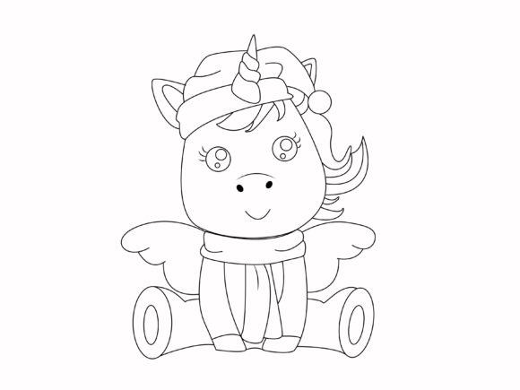 Unicorn Christmas Sit Ready to Coloring: A Festive Graphic Freebie for Local Branding